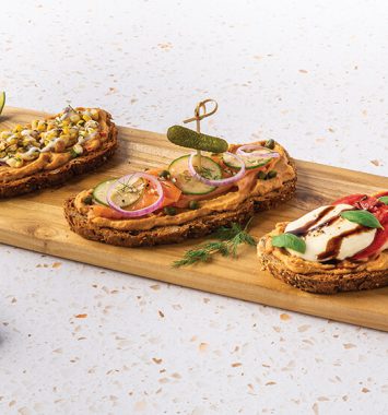 mediterranean hummus toast flight recipe image afp