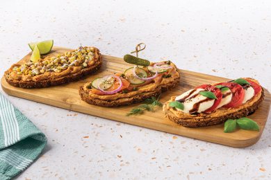 mediterranean hummus toast flight recipe image afp