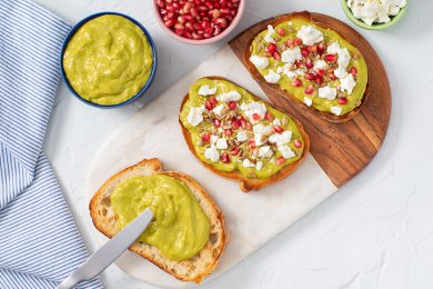 pomegranate goat cheese toast recipe advanced food products