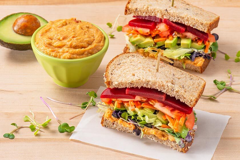 vegan rainbow club sandwich recipe